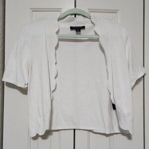 Perceptions White Short Sleeve Cardigan – Size M